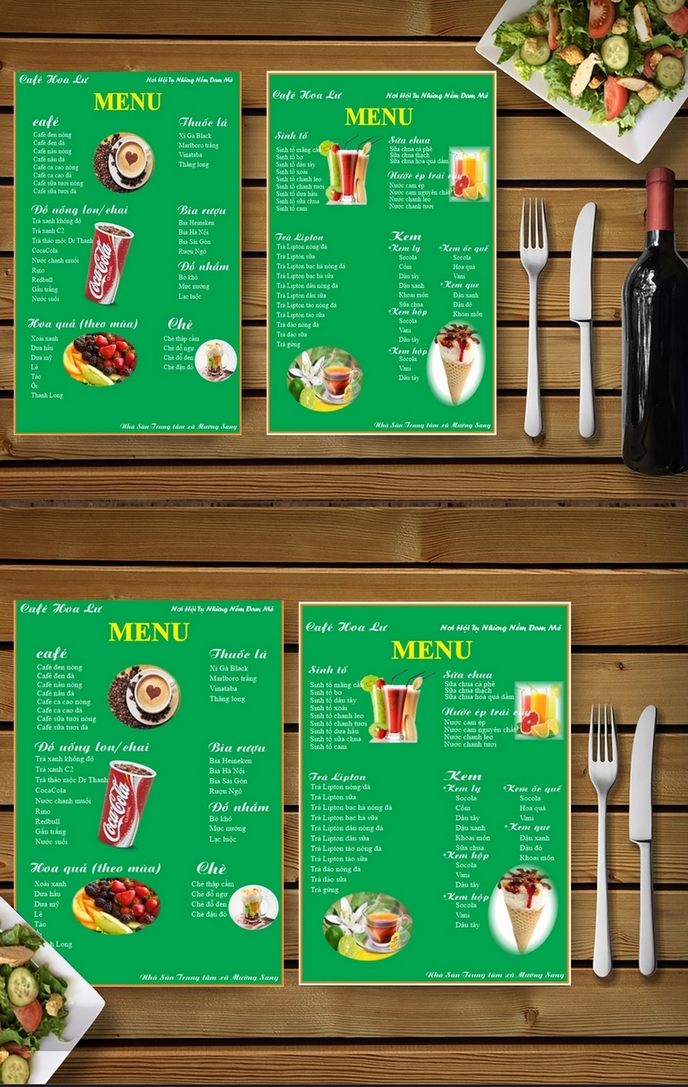 Mẫu menu thực đơn nhà hàng quán ăn trà sữa phê 2021 17